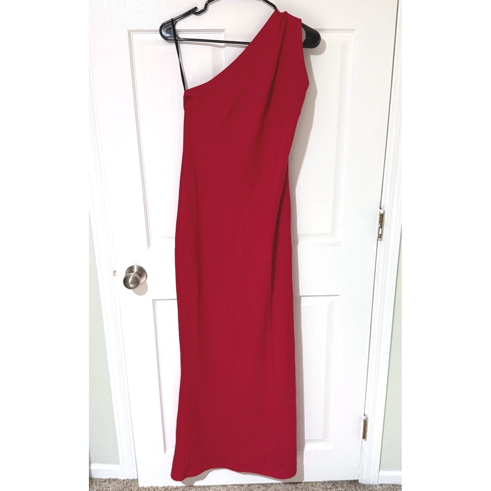 Marcella Manhattan Red One Shoulder Single Long Sleeve Maxi Dress XL